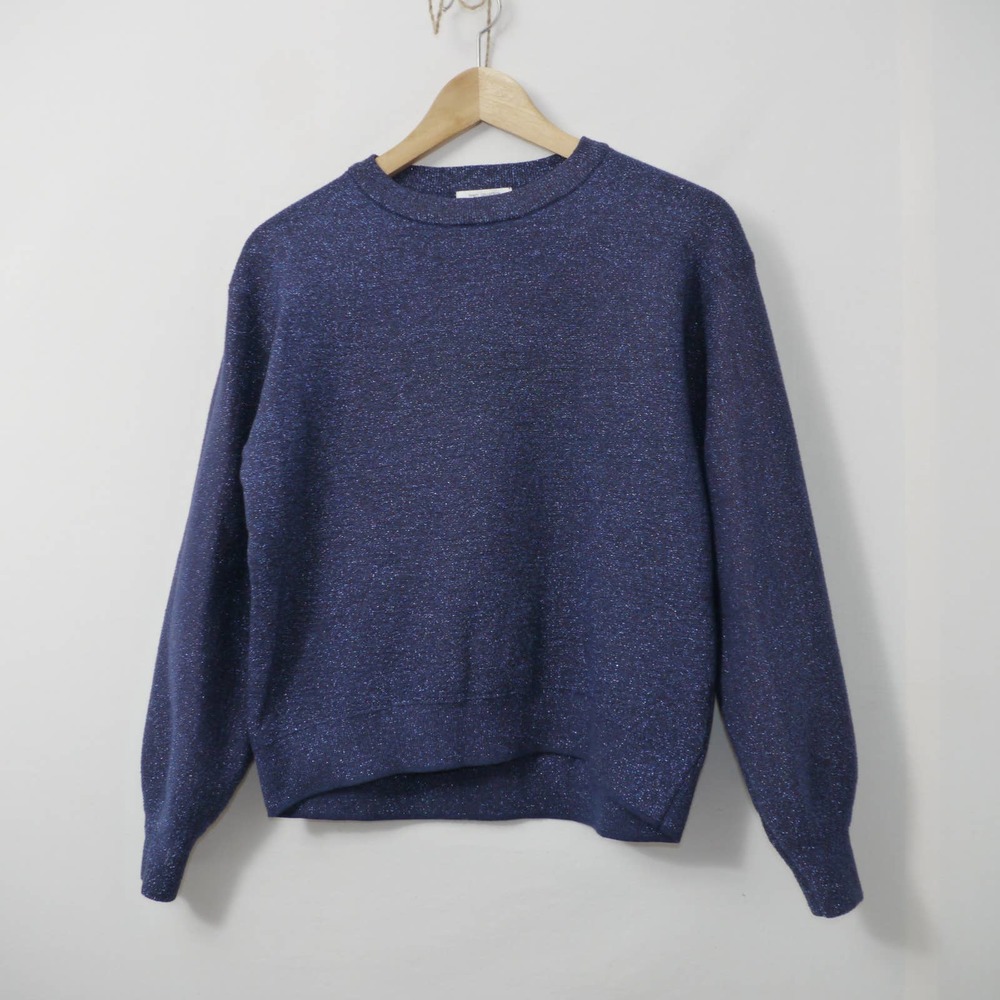 Zara Fancy Collection Blue Glitter Sweater Size S